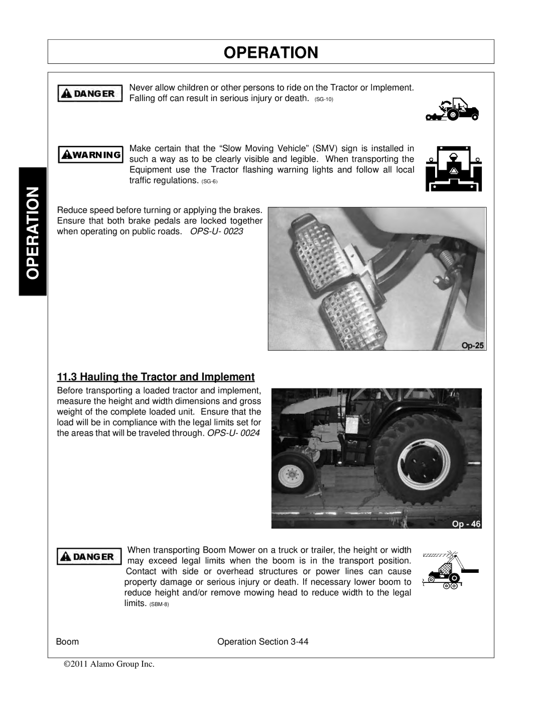 Tiger Products Co., Ltd 5083E, 5093E, 5101E manual Hauling the Tractor and Implement 