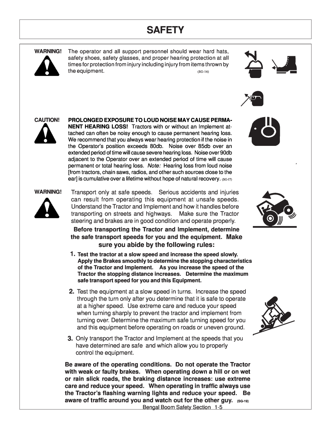 Tiger Products Co., Ltd 5101E, 5083E, 5093E manual sure you abide by the following rules, Bengal Boom Safety Section 