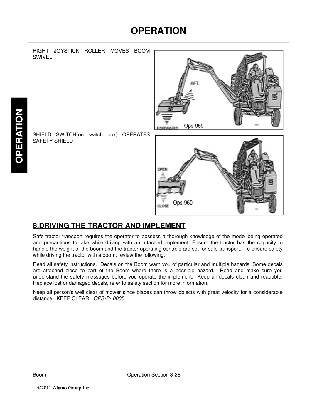 Tiger Products Co., Ltd 5101E, 5083E, 5093E manual Driving The Tractor And Implement, Operation 