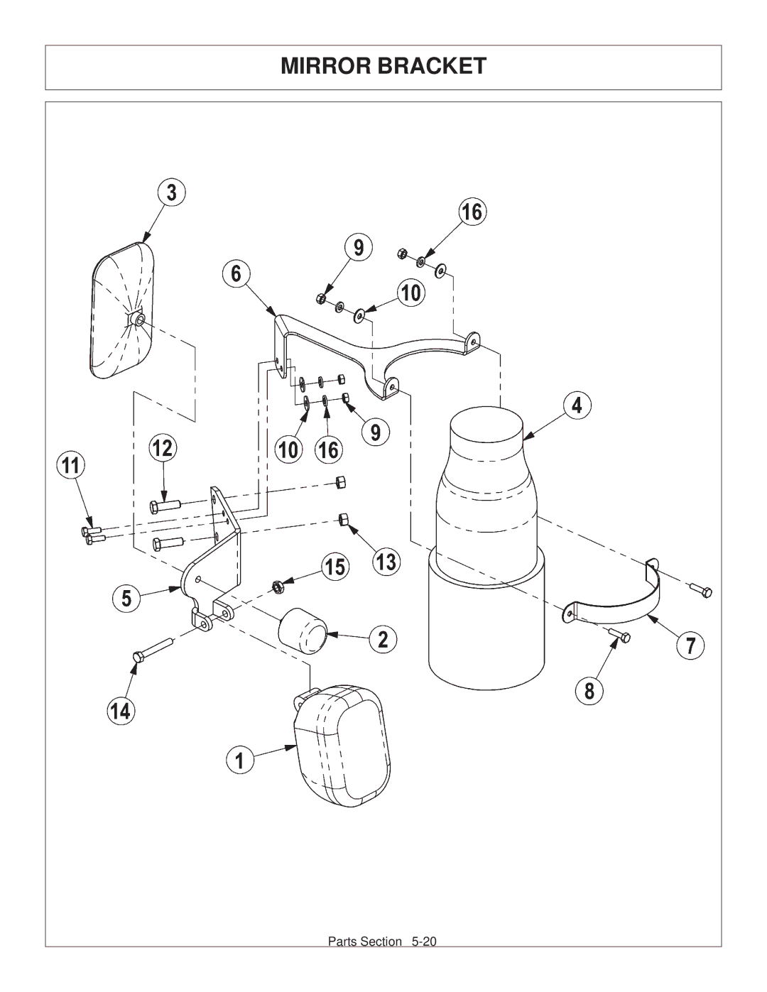 Tiger Products Co., Ltd 6020009 manual Mirror Bracket 