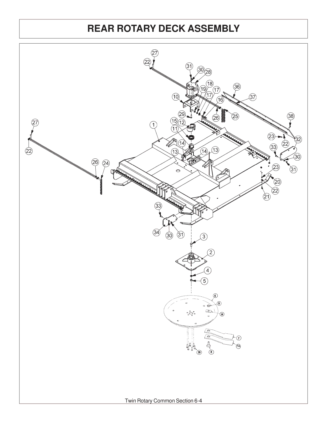 Tiger Products Co., Ltd 6020009 manual Rear Rotary Deck Assembly 