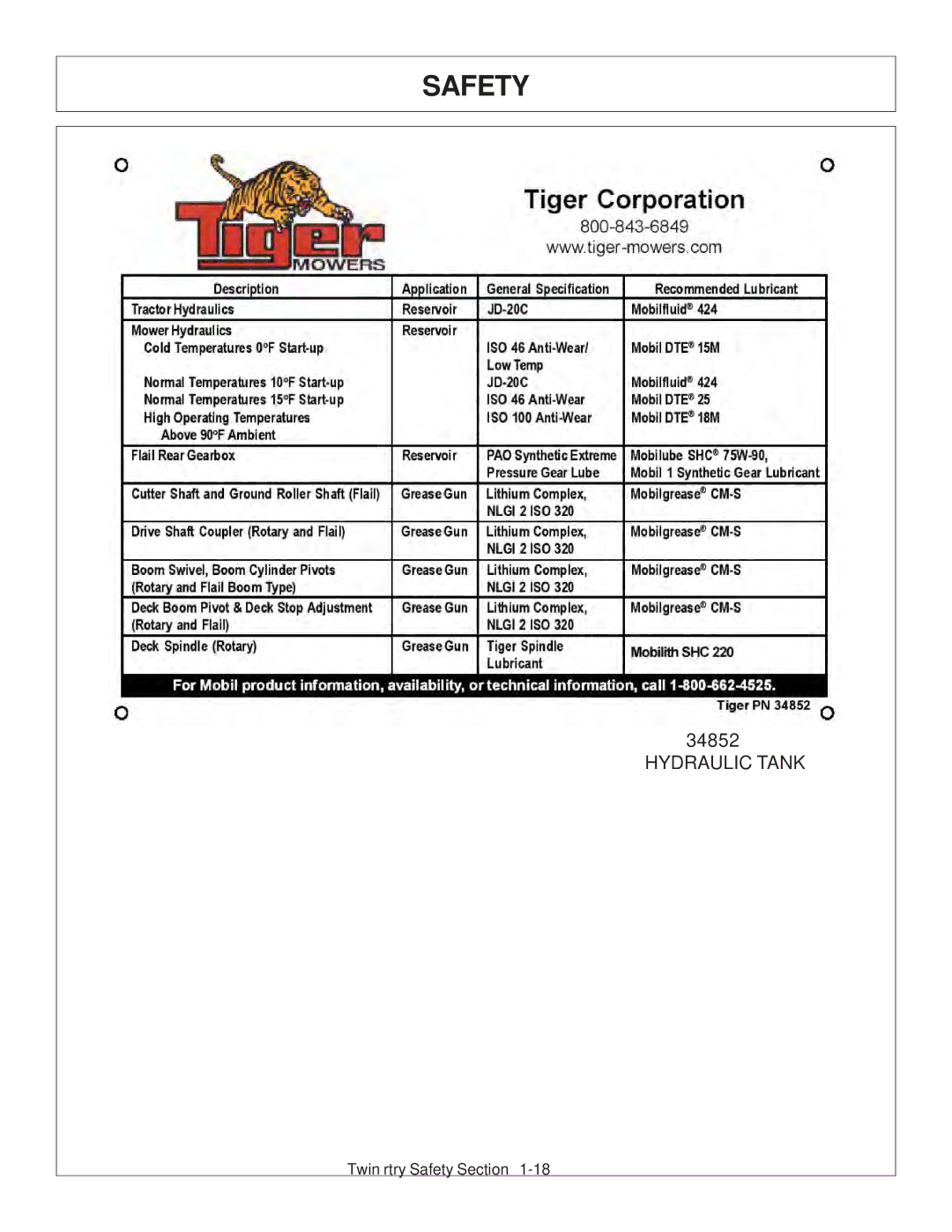 Tiger Products Co., Ltd 6020009 manual Hydraulic Tank 