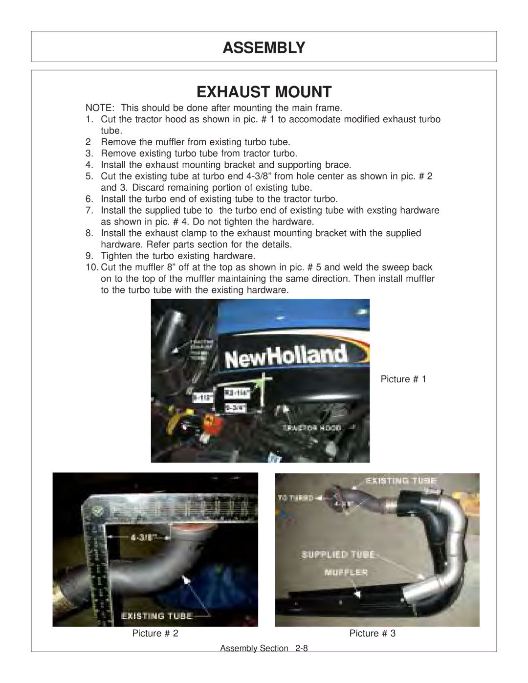 Tiger Products Co., Ltd 6020009 manual Assembly Exhaust Mount 