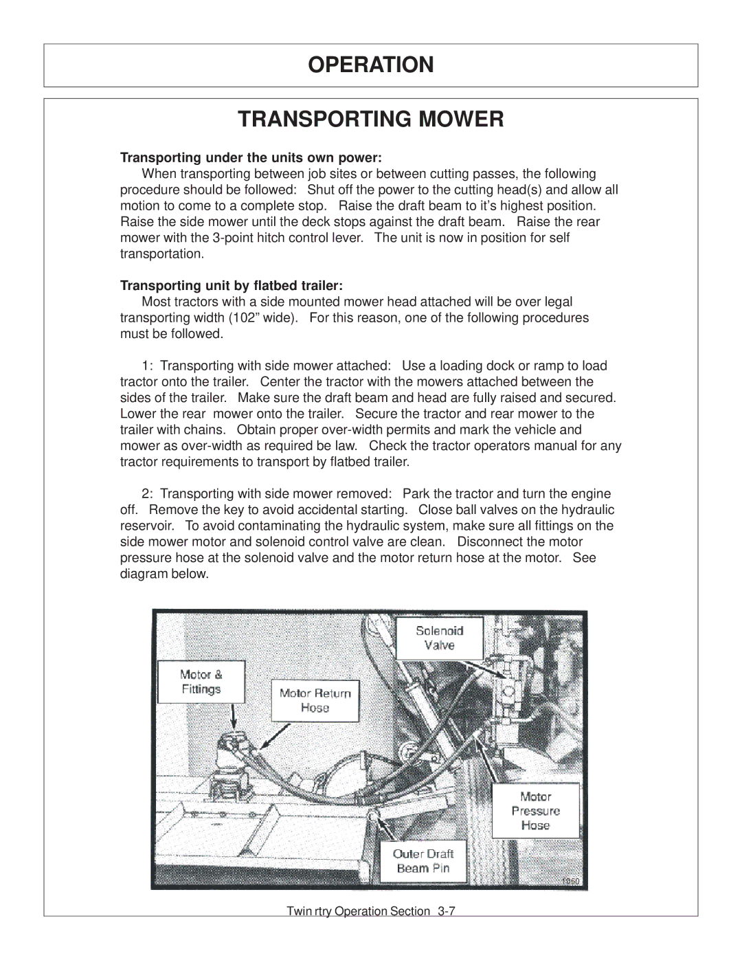 Tiger Products Co., Ltd 6020009 manual Operation Transporting Mower, Transporting under the units own power 