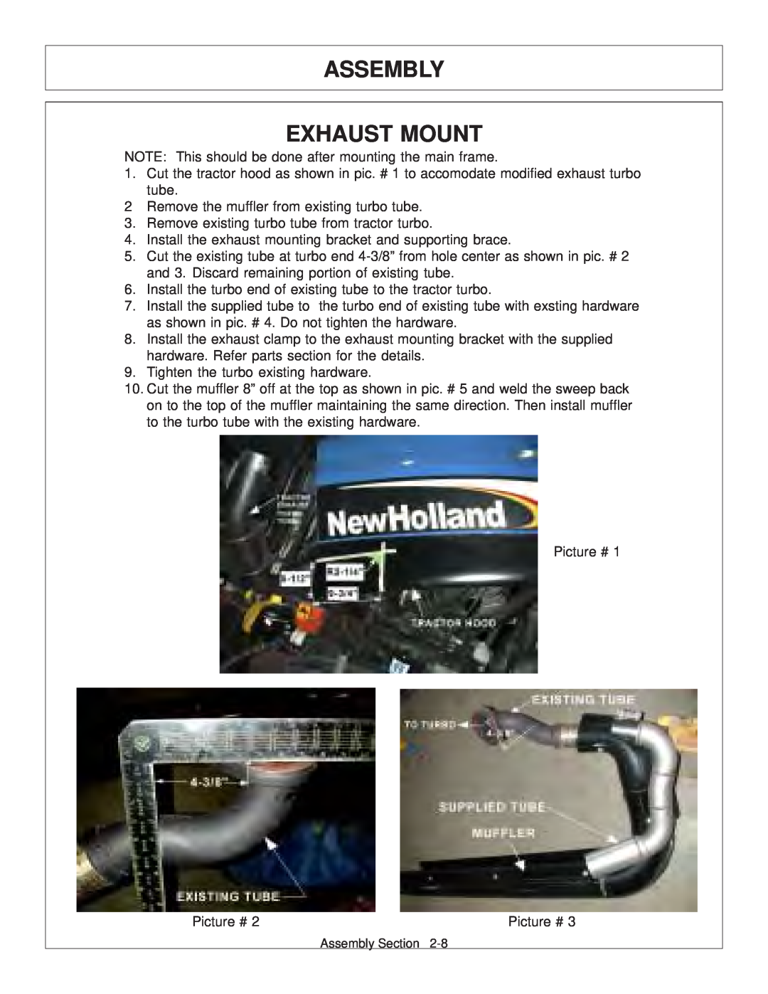 Tiger Products Co., Ltd 6020009 manual Assembly Exhaust Mount 