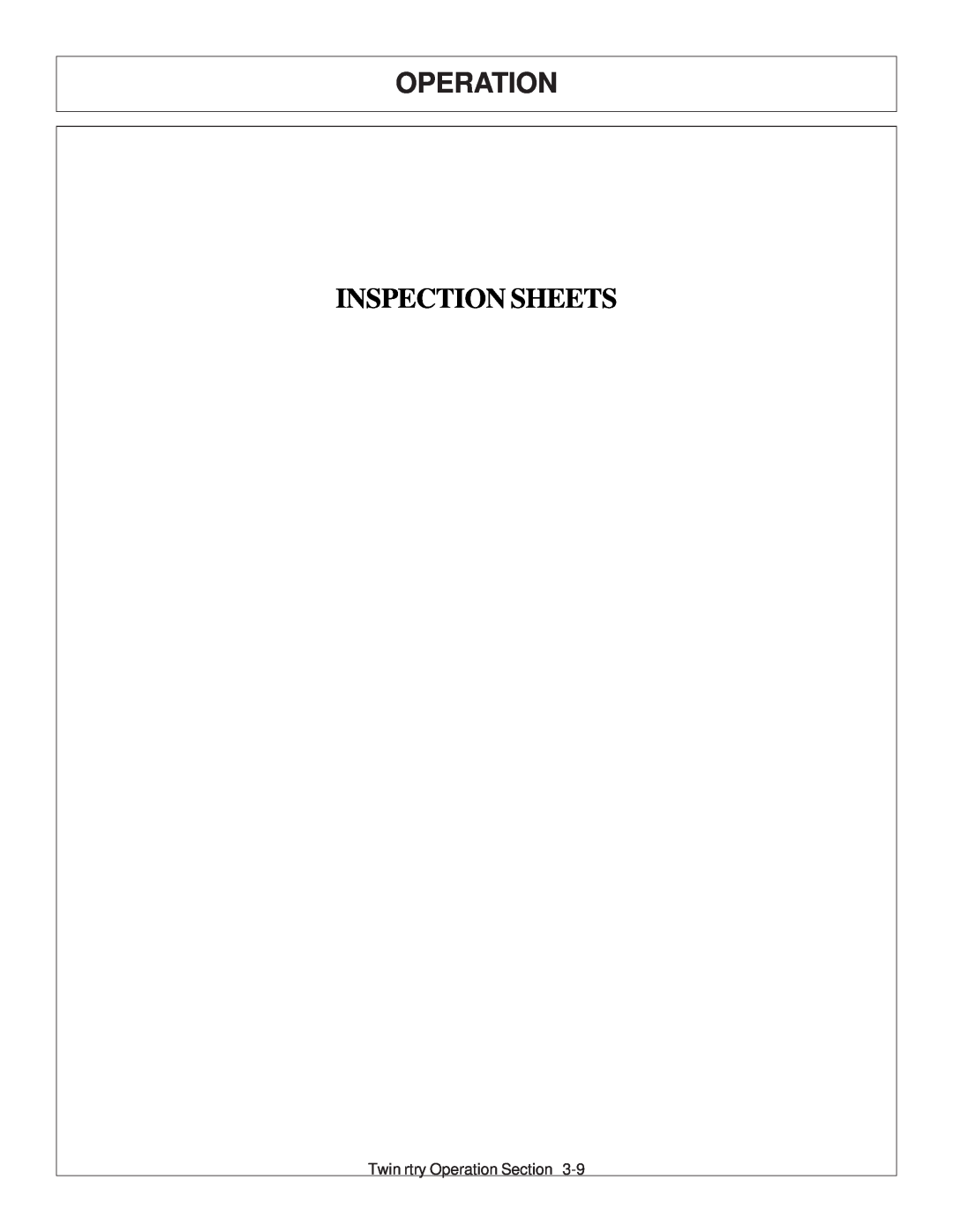 Tiger Products Co., Ltd 6020009 manual Inspection Sheets, Operation 