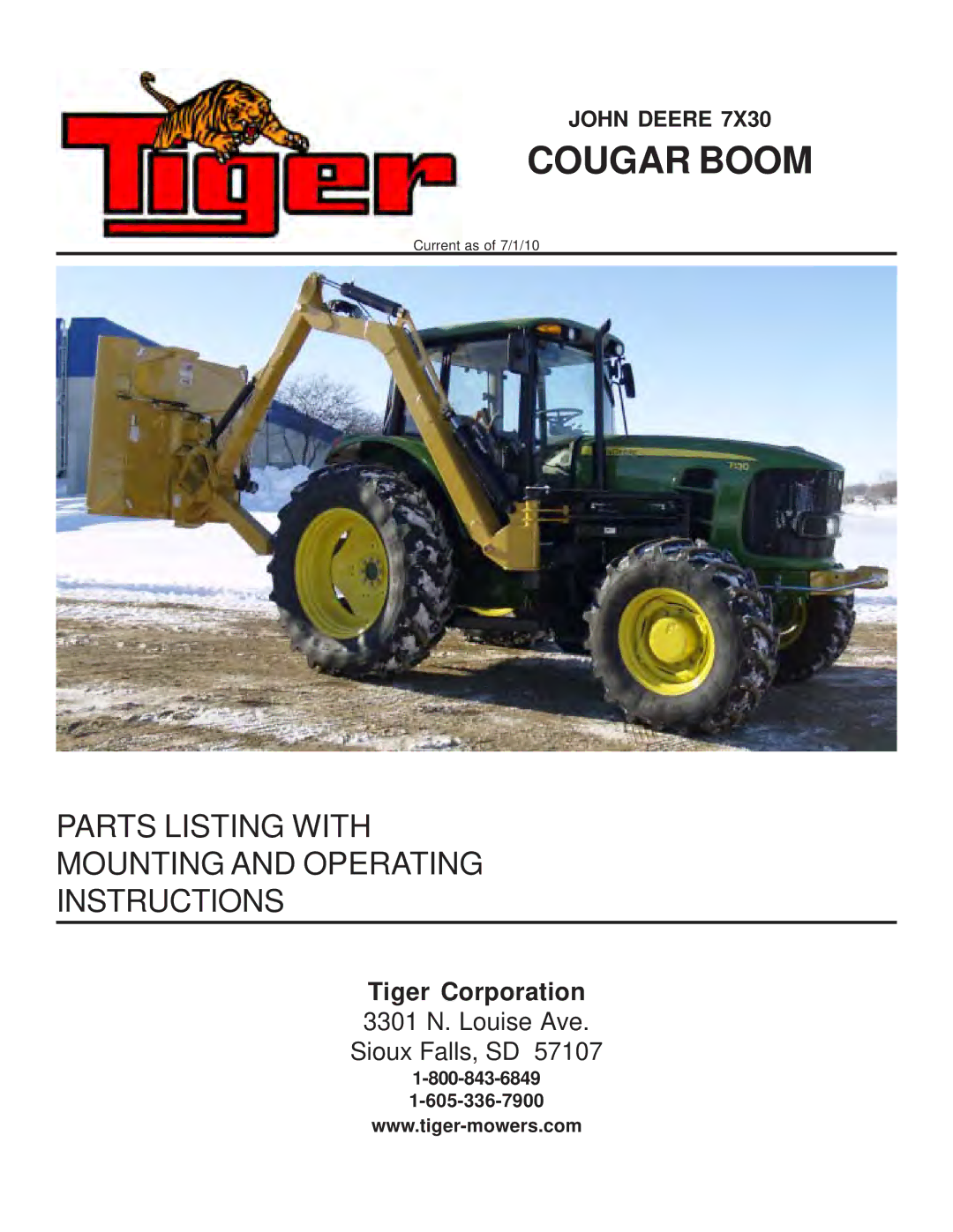 Tiger Products Co., Ltd 7X30 manual Cougar Boom 