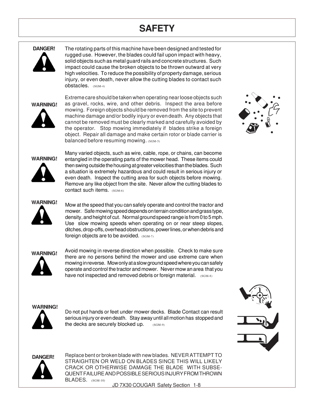 Tiger Products Co., Ltd 7X30 manual Foreign objects are to be avoided. SGM-7 