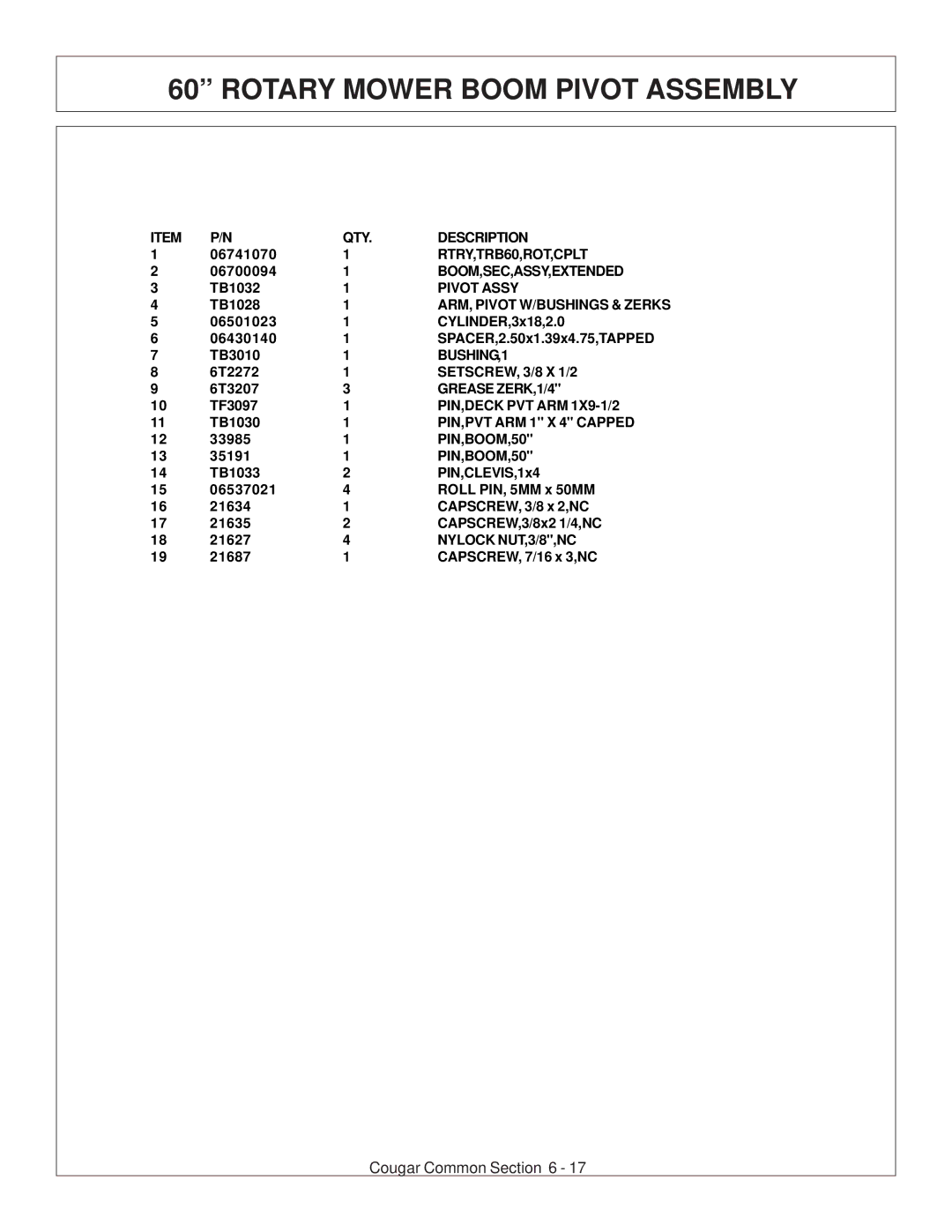 Tiger Products Co., Ltd 7X30 manual RTRY,TRB60,ROT,CPLT 