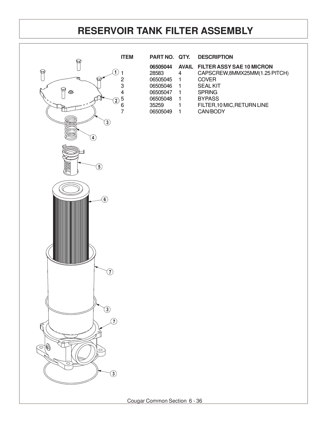 Tiger Products Co., Ltd 7X30 manual Reservoir Tank Filter Assembly, Avail Filter Assy SAE 10 Micron 