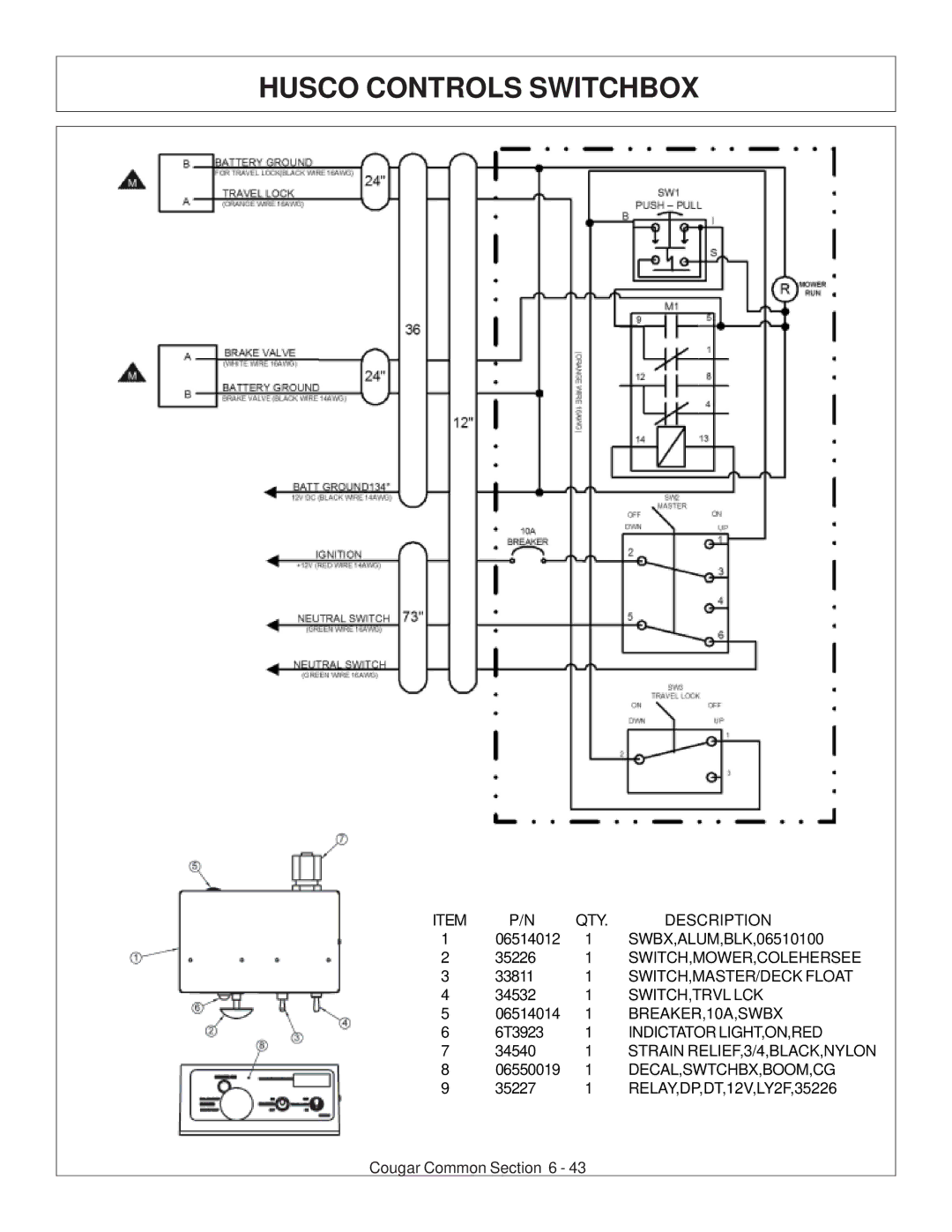 Tiger Products Co., Ltd 7X30 manual Husco Controls Switchbox 