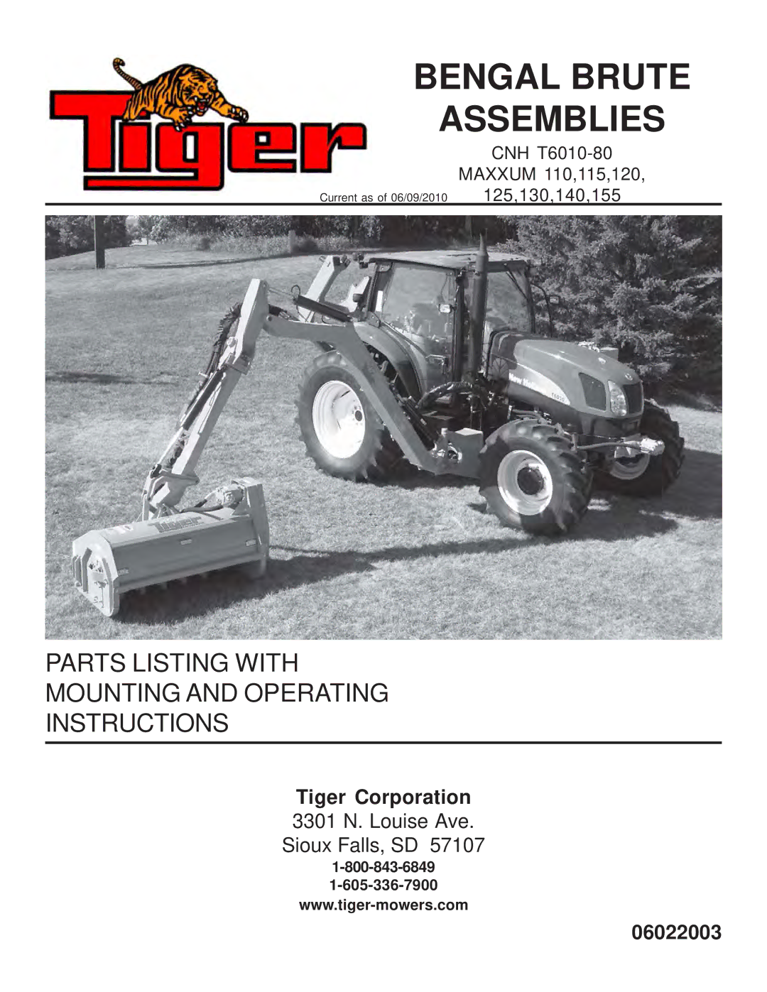 Tiger Products Co., Ltd CNH T6010-80 manual Bengal Brute Assemblies 