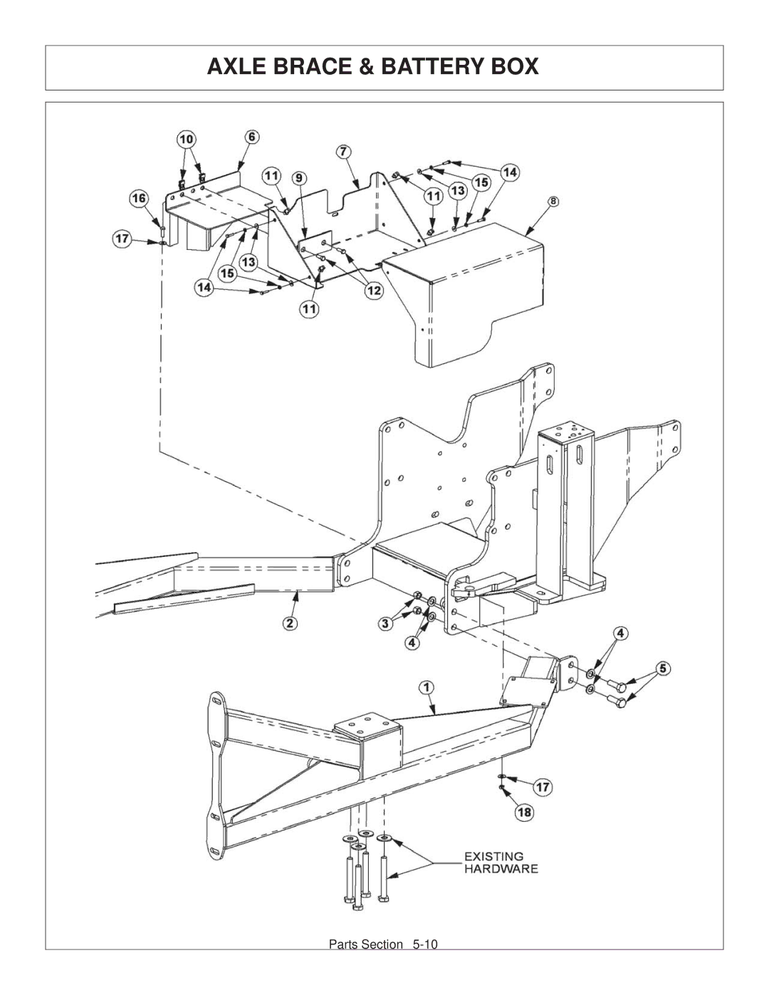 Tiger Products Co., Ltd CNH T6010-80 manual Axle Brace & Battery BOX 