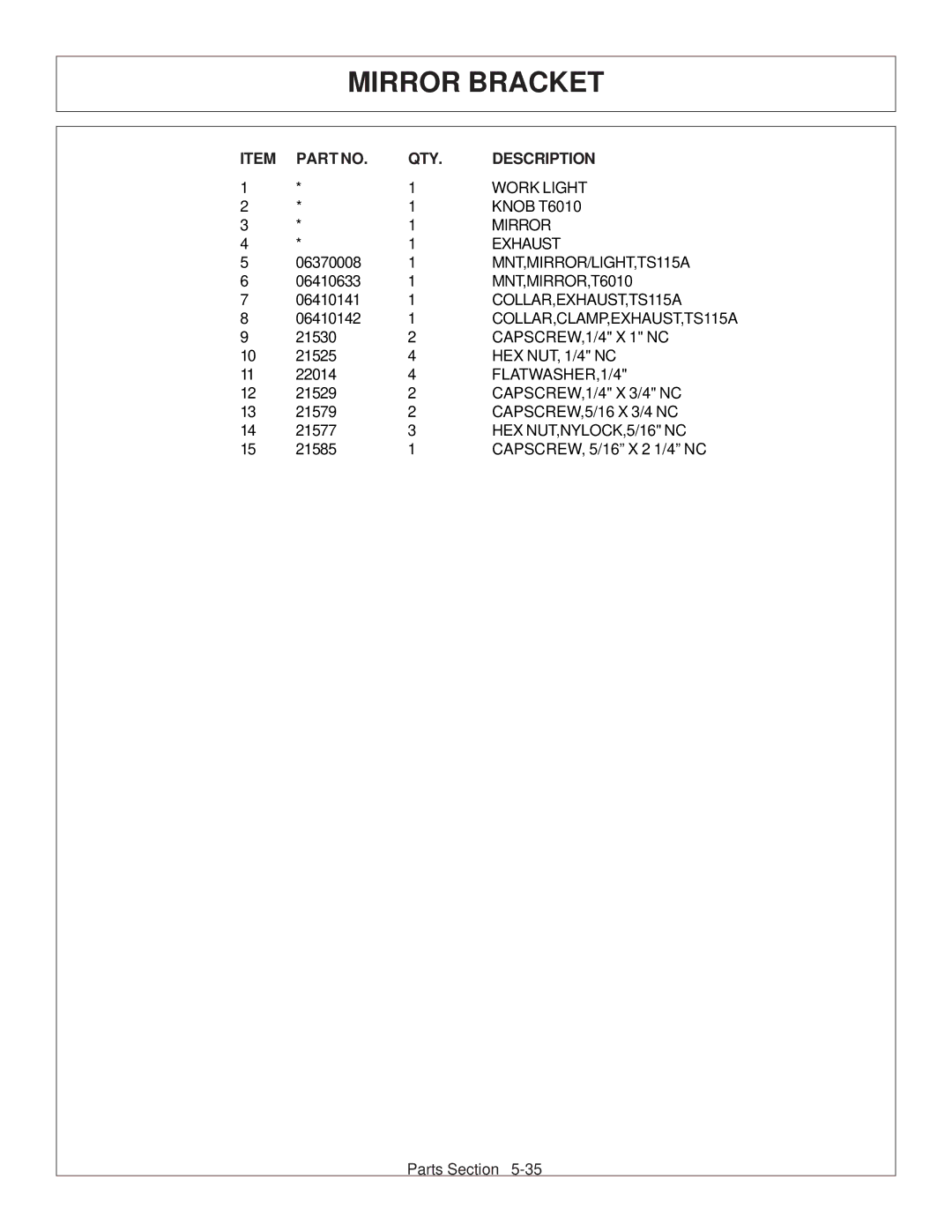 Tiger Products Co., Ltd CNH T6010-80 manual Work Light 