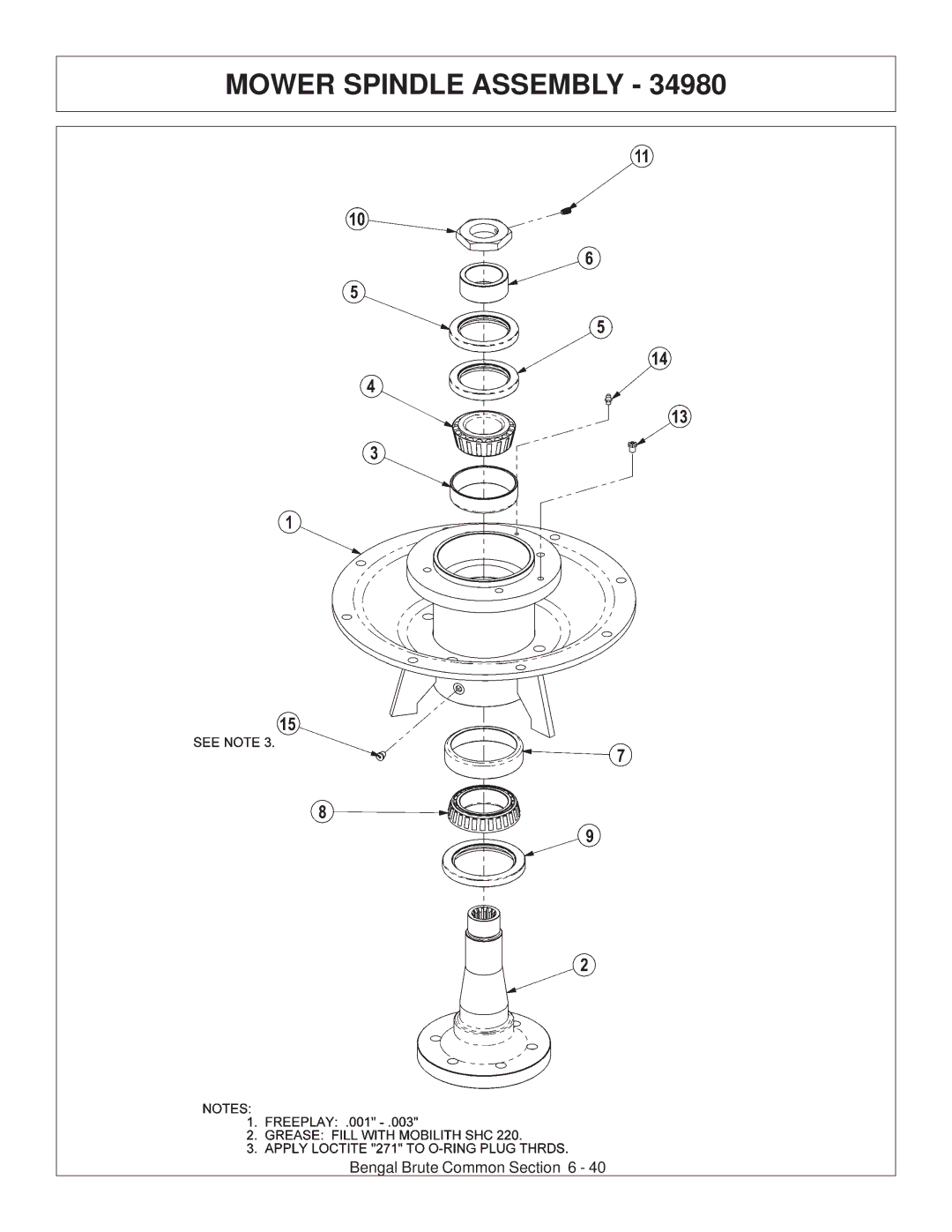 Tiger Products Co., Ltd CNH T6010-80 manual Mower Spindle Assembly 