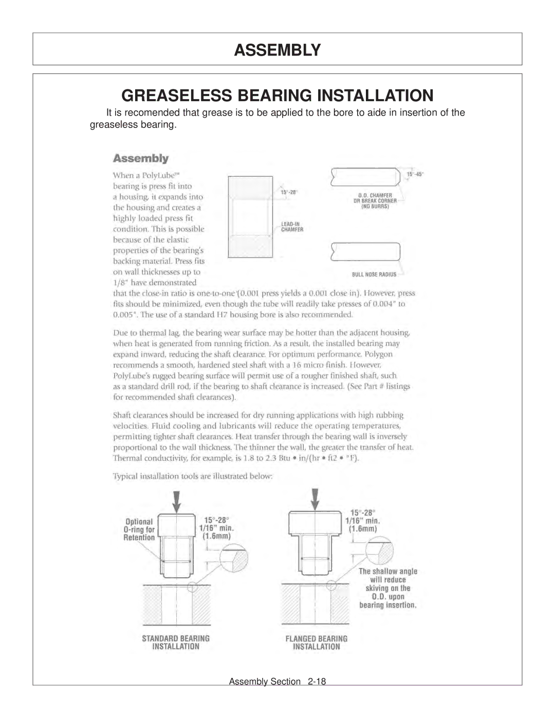 Tiger Products Co., Ltd CNH T6010-80 manual Assembly Greaseless Bearing Installation 