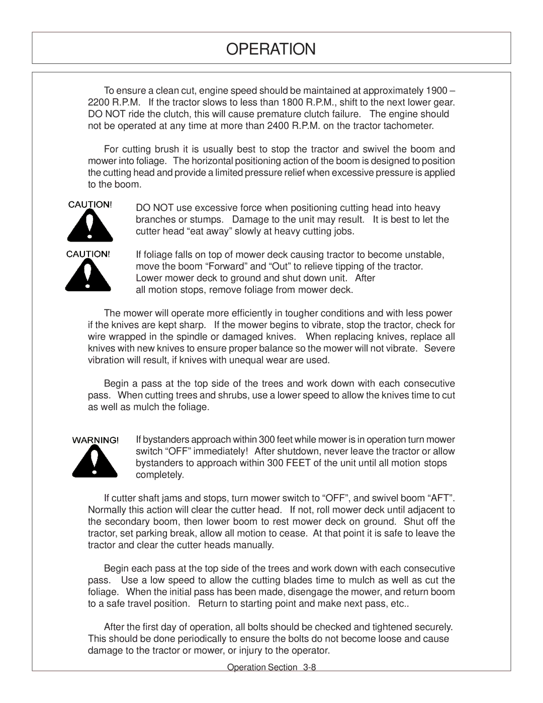 Tiger Products Co., Ltd CNH T6010-80 manual Operation 