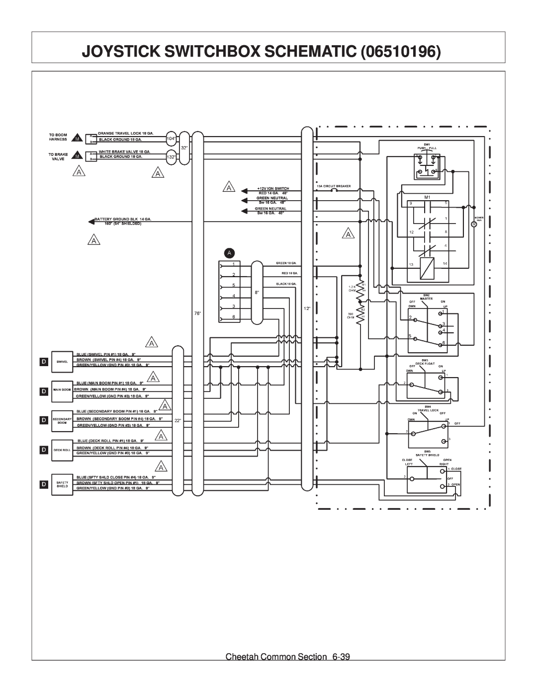 Tiger Products Co., Ltd JD 5093E, JD 5101E, JD 5083E manual Joystick Switchbox Schematic, Cheetah Common Section 