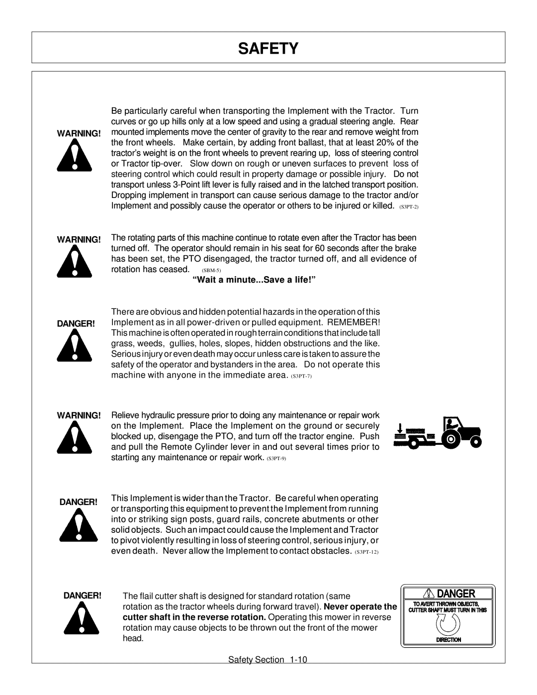 Tiger Products Co., Ltd JD 72-7520 manual Starting any maintenance or repair work. S3PT-9 