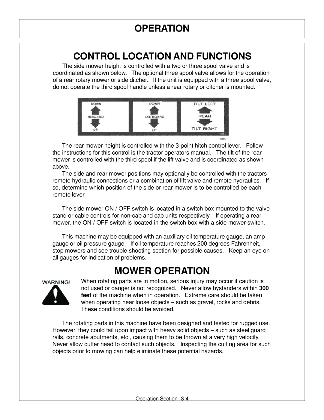 Tiger Products Co., Ltd JD 72-7520 manual Operation Control Location and Functions, Mower Operation 