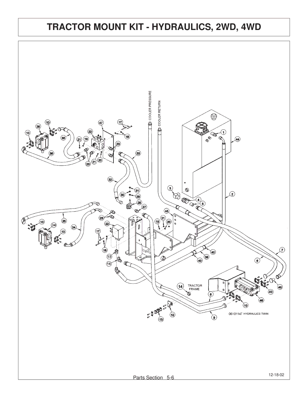 Tiger Products Co., Ltd JD 72-7520 manual Tractor Mount KIT HYDRAULICS, 2WD, 4WD 