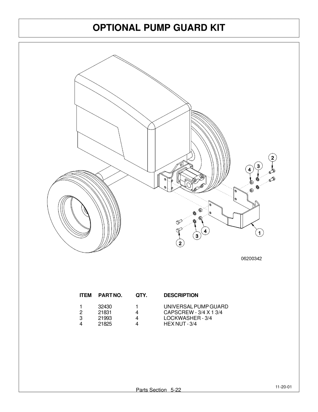 Tiger Products Co., Ltd M105X/S manual Optional Pump Guard KIT 