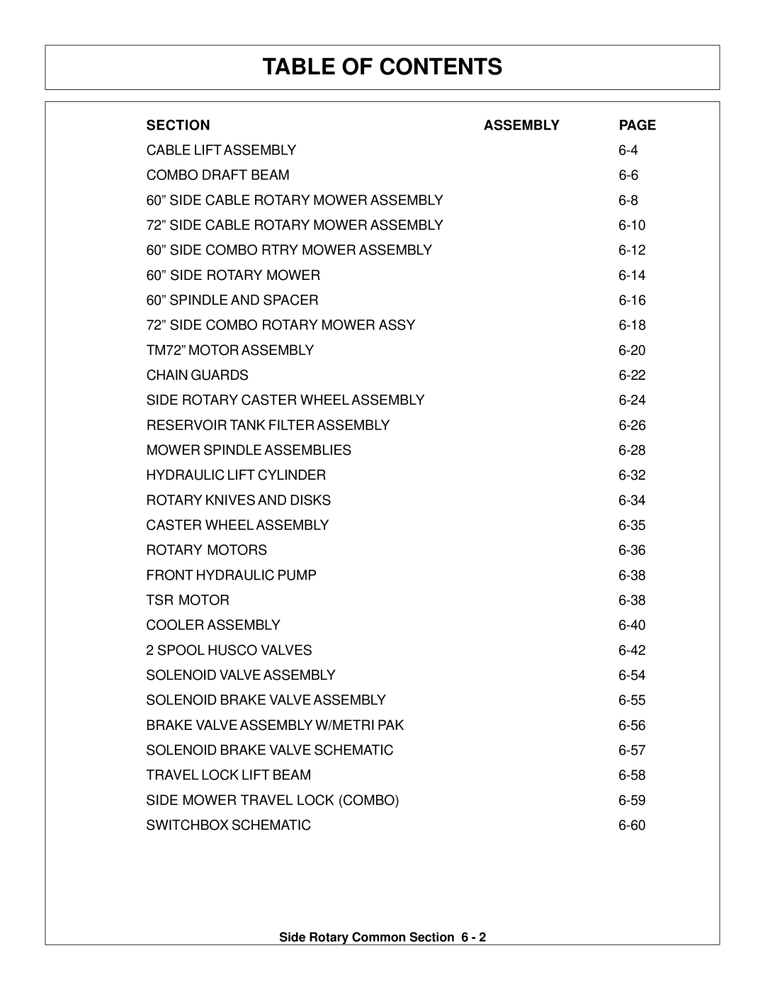 Tiger Products Co., Ltd M105X/S manual Section Assembly 