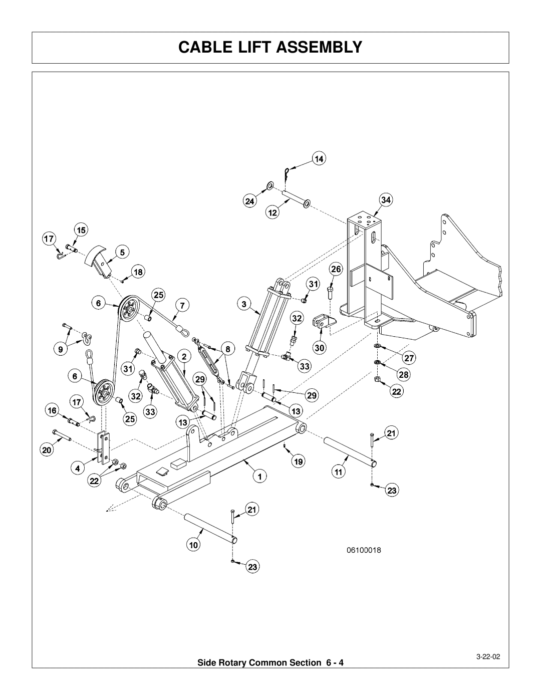 Tiger Products Co., Ltd M105X/S manual Cable Lift Assembly 