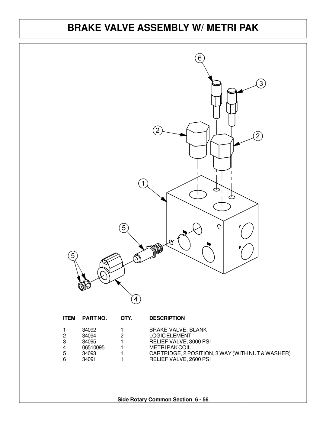 Tiger Products Co., Ltd M105X/S manual Brake Valve Assembly W/ Metri PAK 