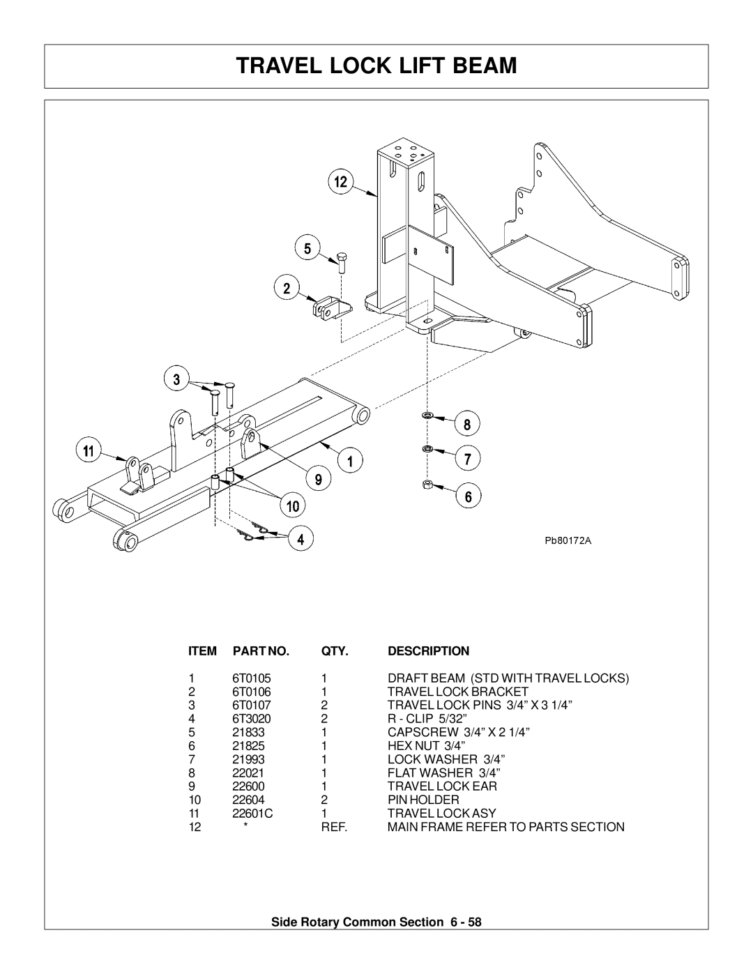 Tiger Products Co., Ltd M105X/S manual Travel Lock Lift Beam 