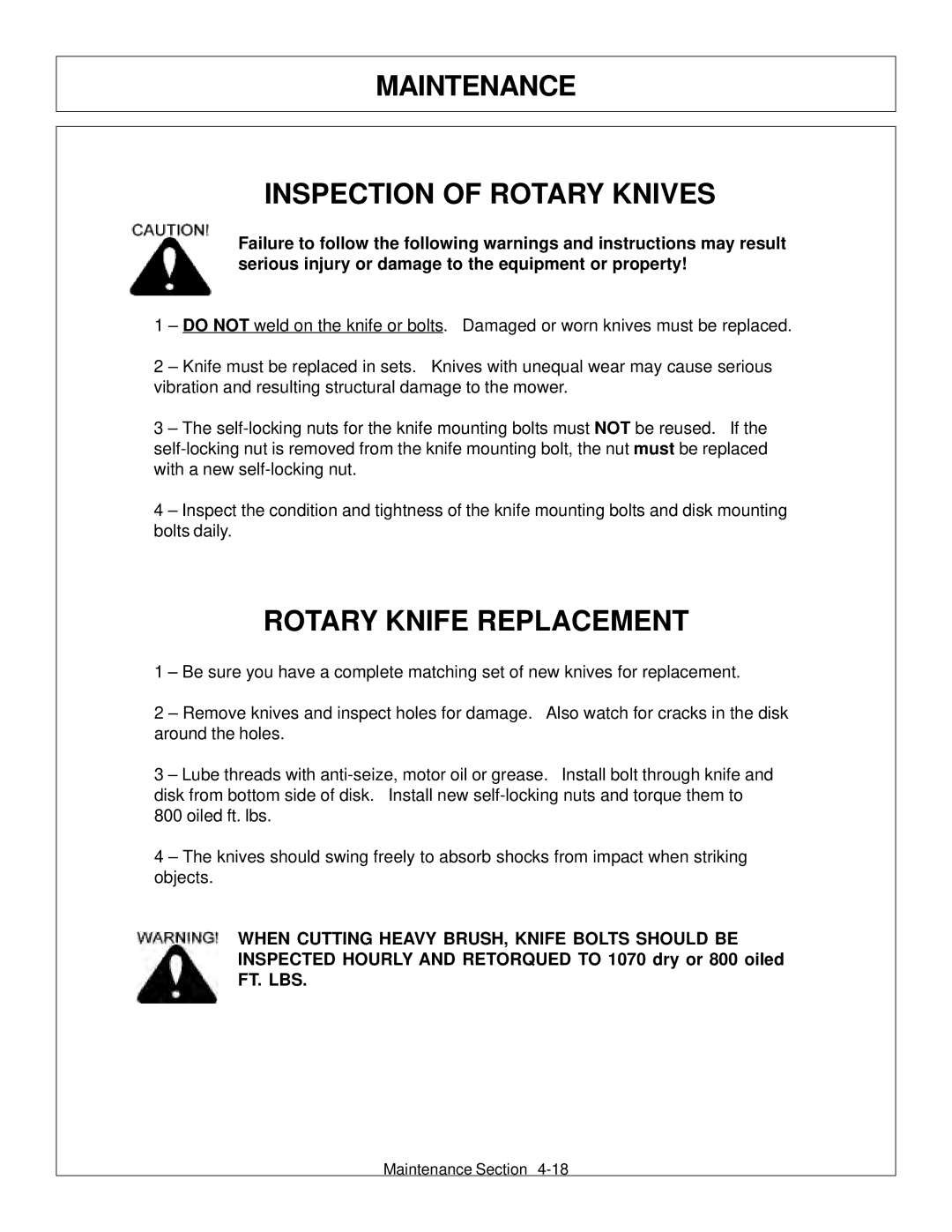 Tiger Products Co., Ltd M105X/S manual Maintenance Inspection of Rotary Knives, Rotary Knife Replacement 