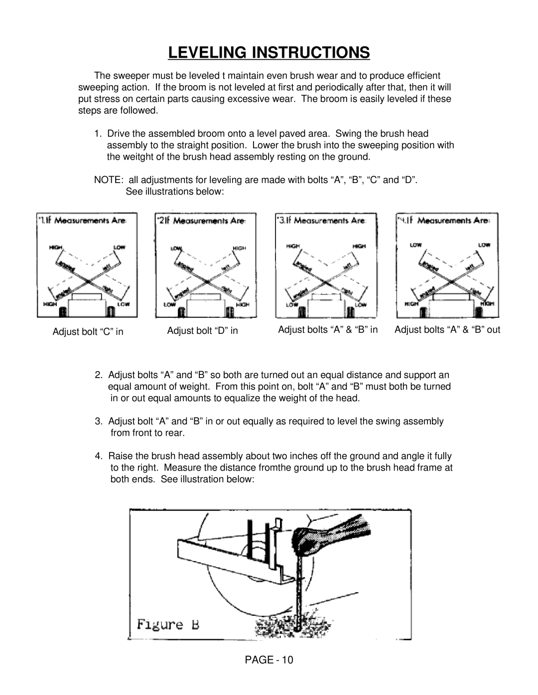 Tiger Products Co., Ltd NH TS100-135A manual Leveling Instructions 