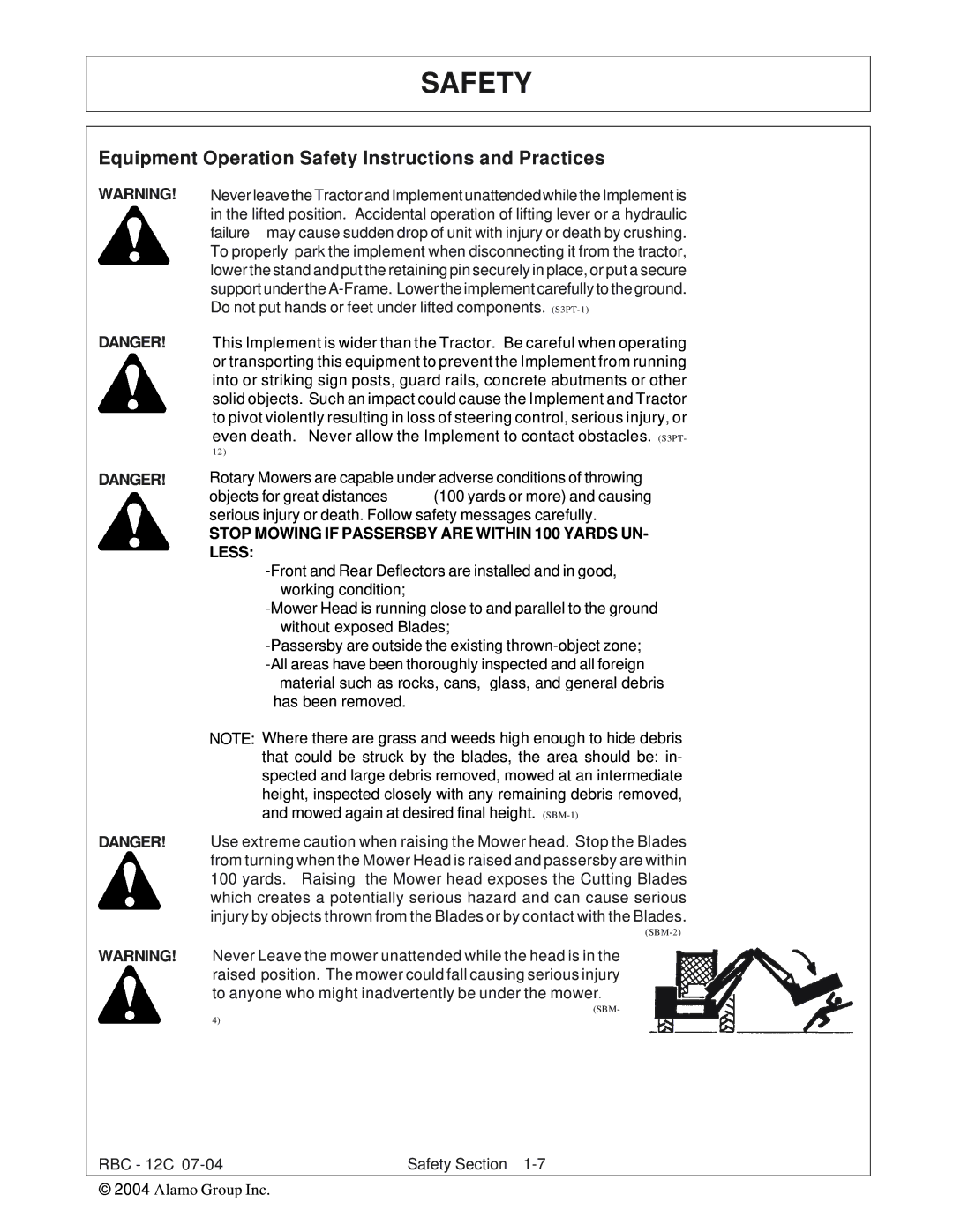 Tiger Products Co., Ltd RBF-12C manual Equipment Operation Safety Instructions and Practices 