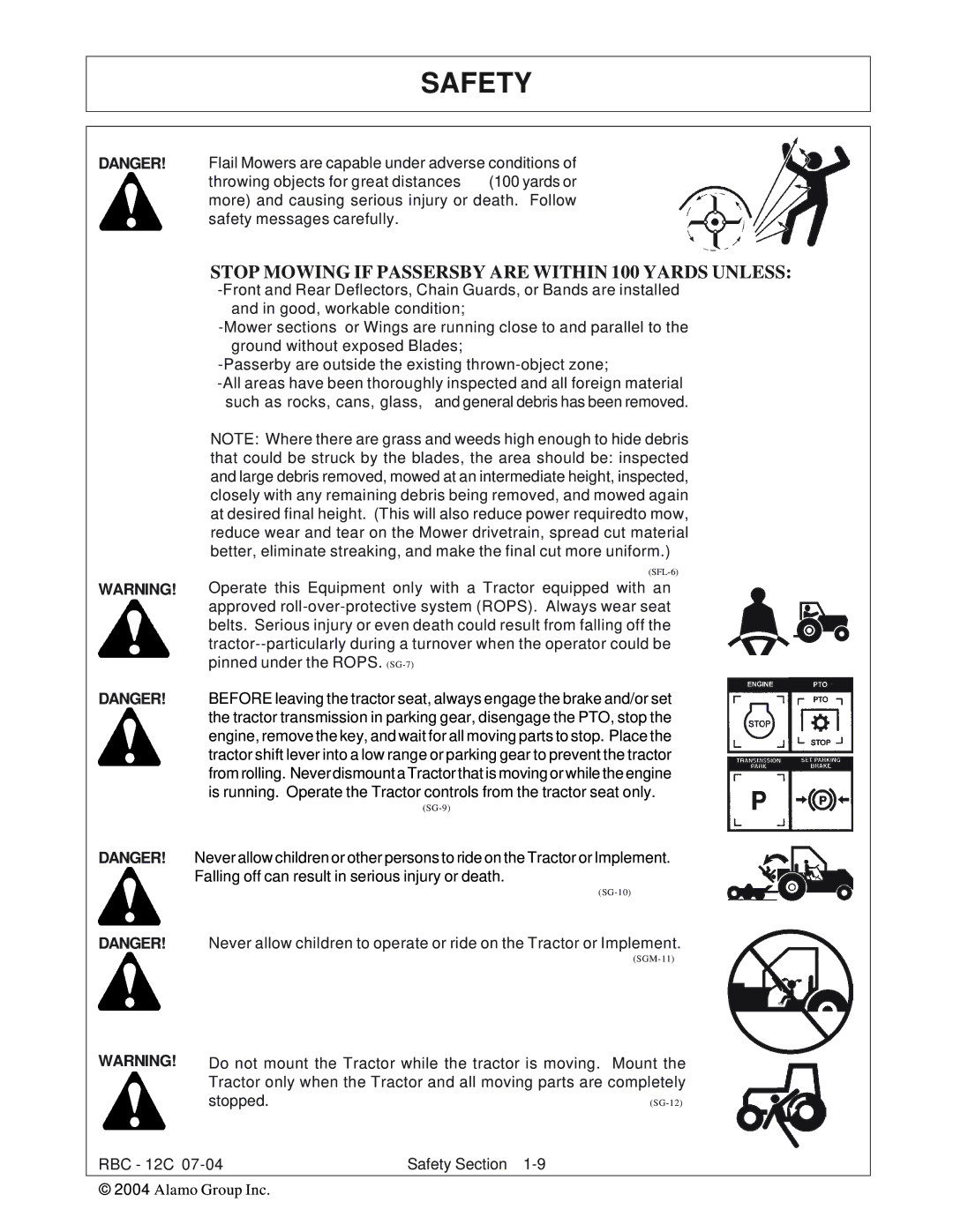 Tiger Products Co., Ltd RBF-12C manual Stop Mowing if Passersby are Within 100 Yards Unless 