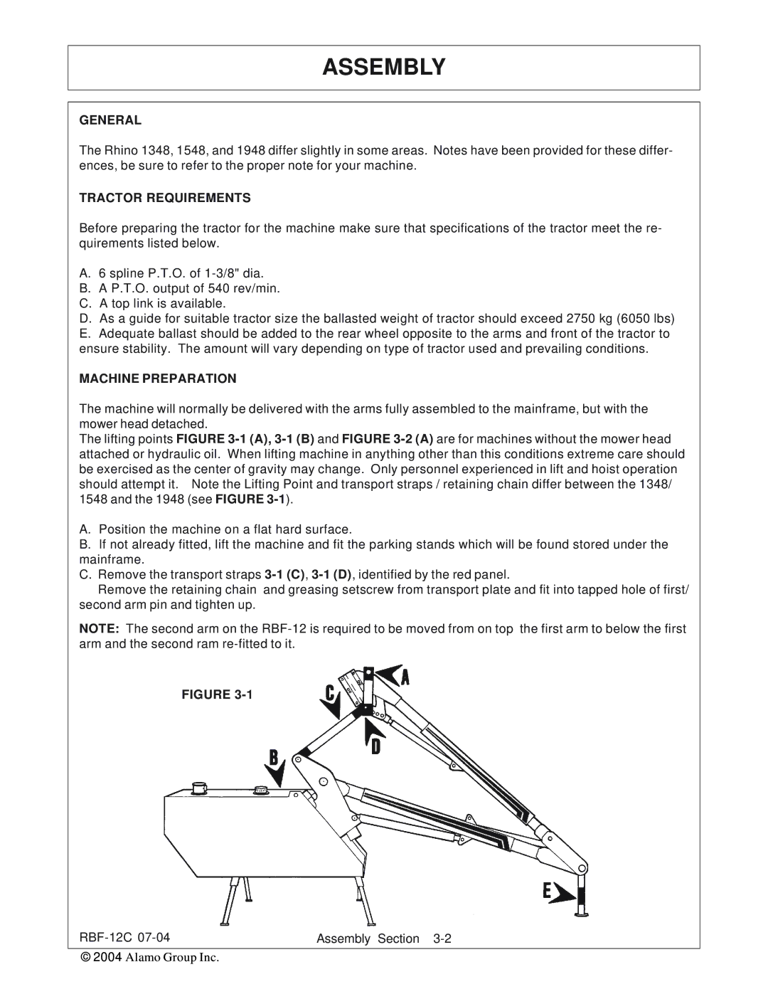 Tiger Products Co., Ltd RBF-12C manual General, Tractor Requirements, Machine Preparation 