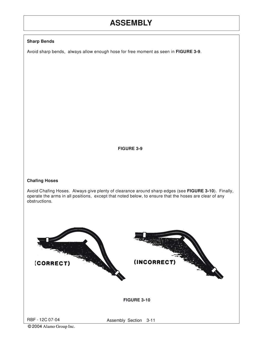 Tiger Products Co., Ltd RBF-12C manual Sharp Bends, Chafing Hoses 