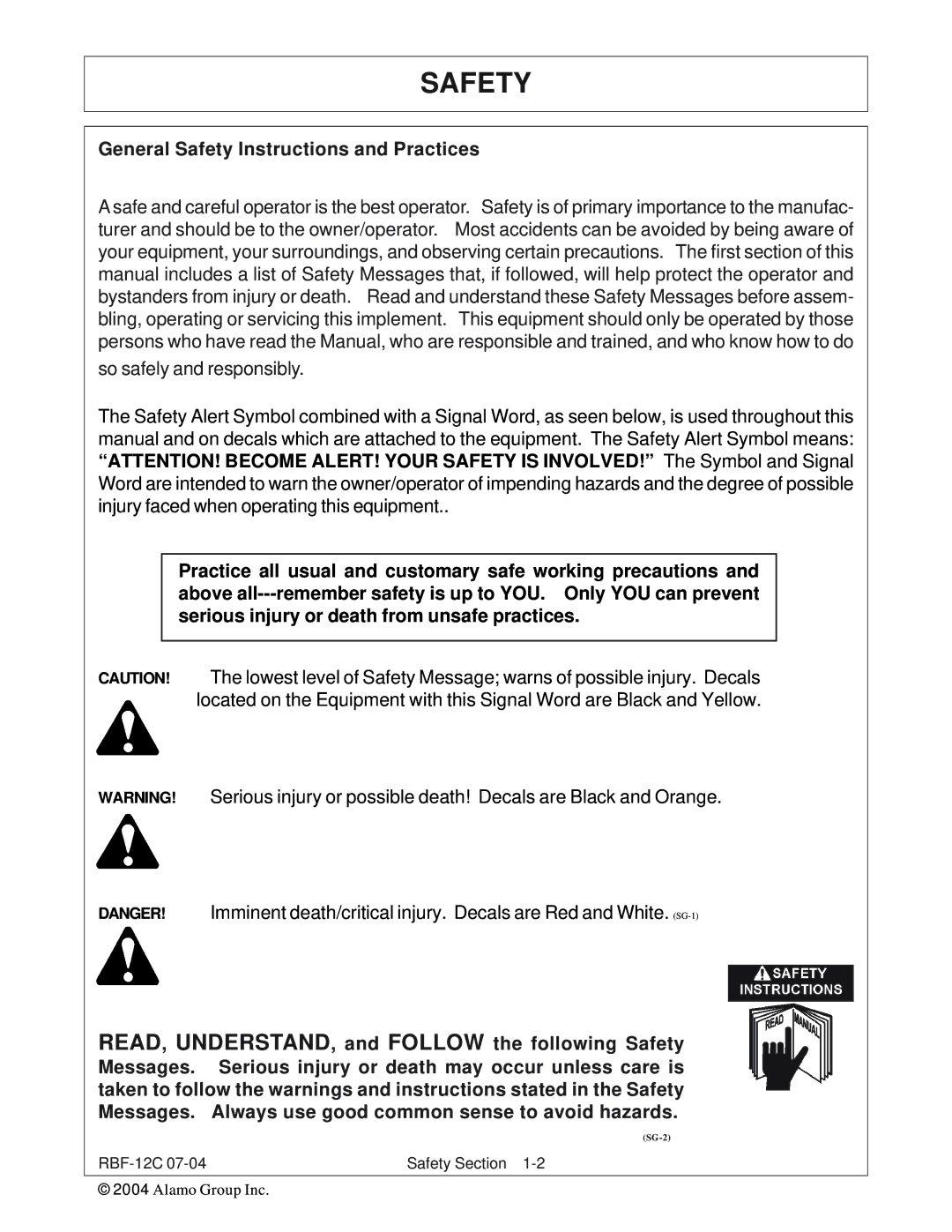 Tiger Products Co., Ltd RBF-12C manual Safety 