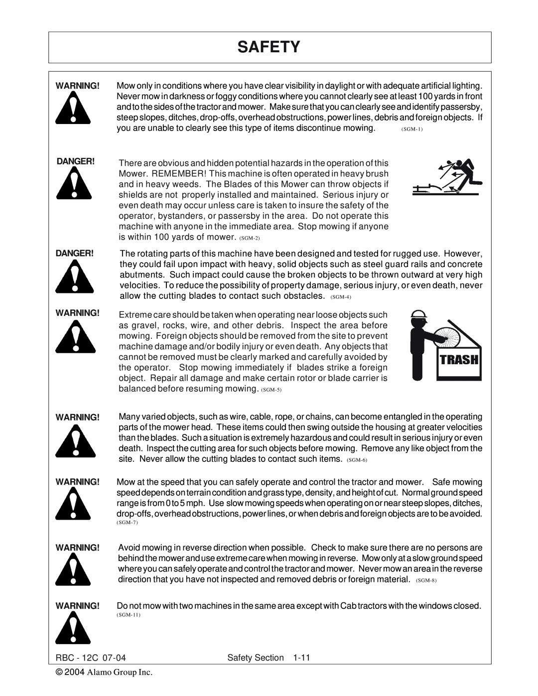 Tiger Products Co., Ltd RBF-12C manual Safety, Danger Danger 