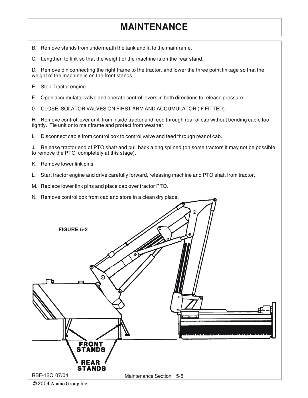 Tiger Products Co., Ltd RBF-12C manual Maintenance, E.Stop Tractor engine, Figure 
