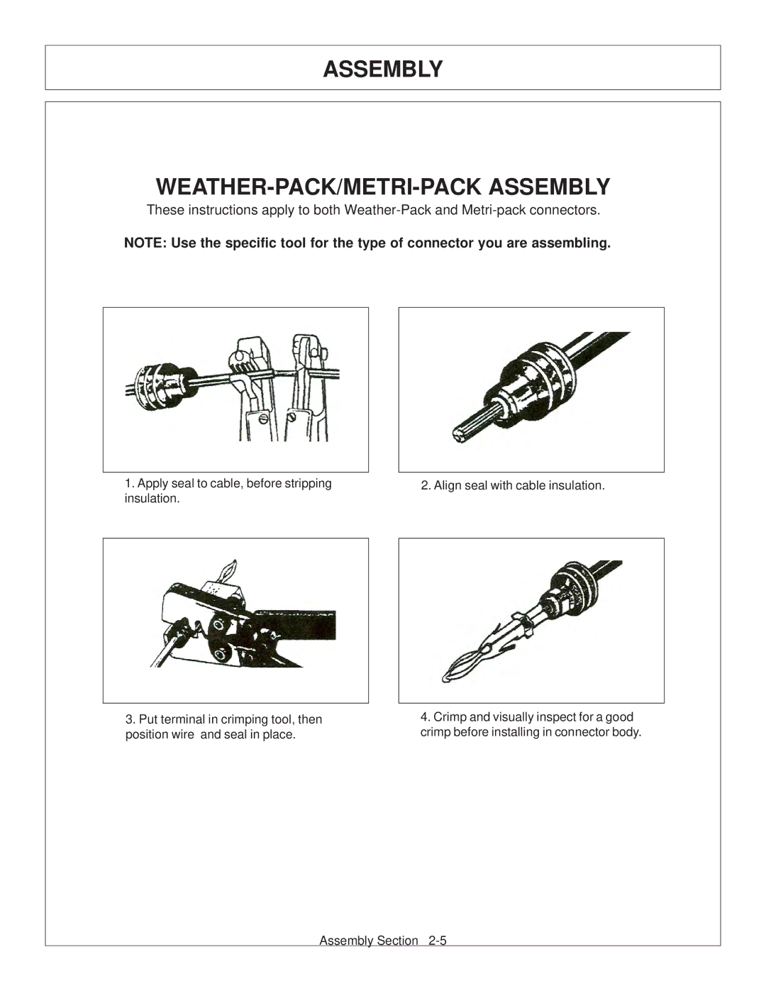 Tiger Products Co., Ltd TS 100A manual Assembly WEATHER-PACK/METRI-PACK Assembly 