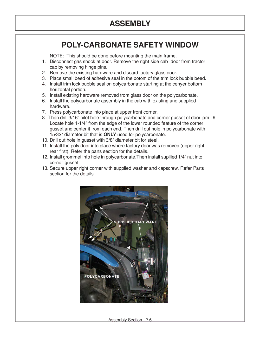 Tiger Products Co., Ltd TS 100A manual Assembly POLY-CARBONATE Safety Window 