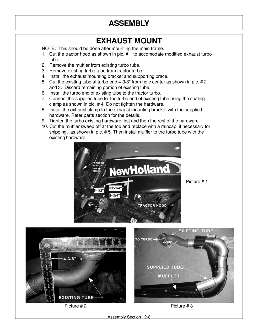 Tiger Products Co., Ltd TS 100A manual Assembly Exhaust Mount 