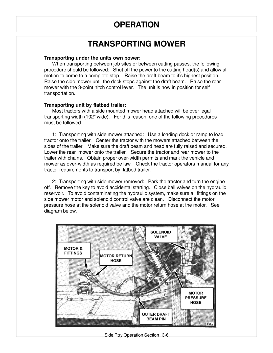 Tiger Products Co., Ltd TS 100A manual Operation Transporting Mower, Transporting under the units own power 