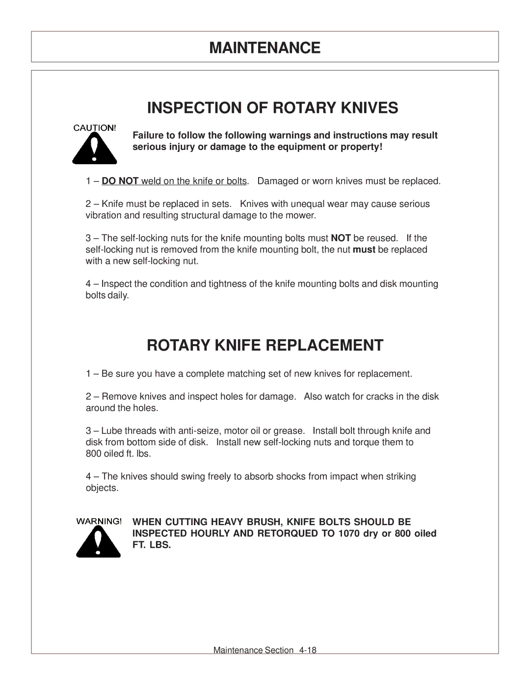 Tiger Products Co., Ltd TS 100A manual Maintenance Inspection of Rotary Knives, Rotary Knife Replacement 