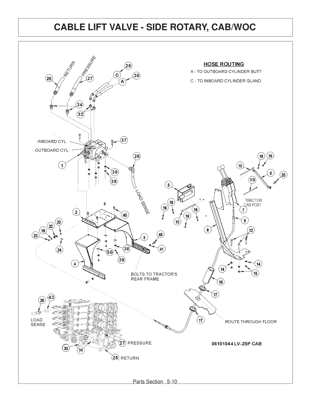 Tiger Products Co., Ltd TS 100A manual Cable Lift Valve Side ROTARY, CAB/WOC 