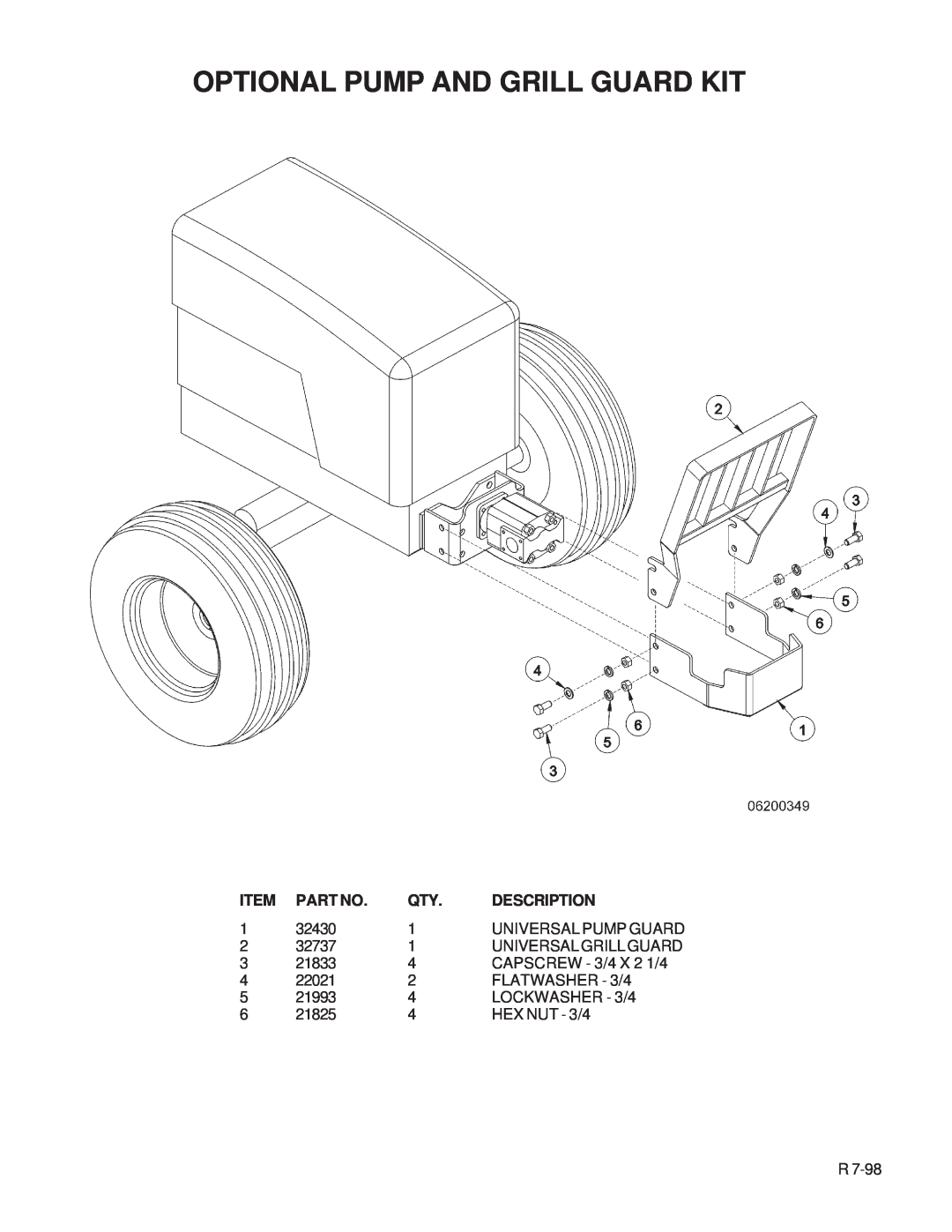 Tiger Products Co., Ltd TS 100A manual Optional Pump And Grill Guard Kit, Description 