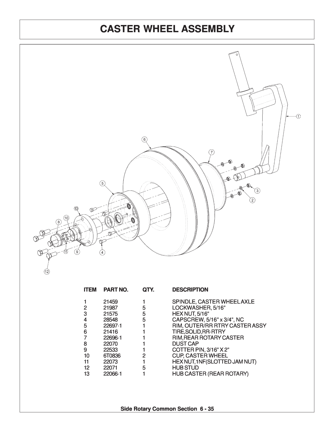 Tiger Products Co., Ltd TS 100A manual Caster Wheel Assembly, Rim, Outer/Rr Rtry Caster Assy 