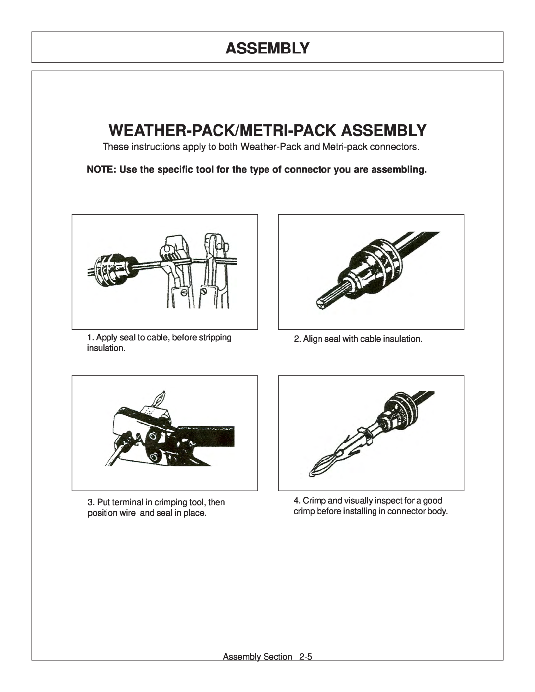 Tiger Products Co., Ltd TS 100A manual Weather-Pack/Metri-Pack Assembly 