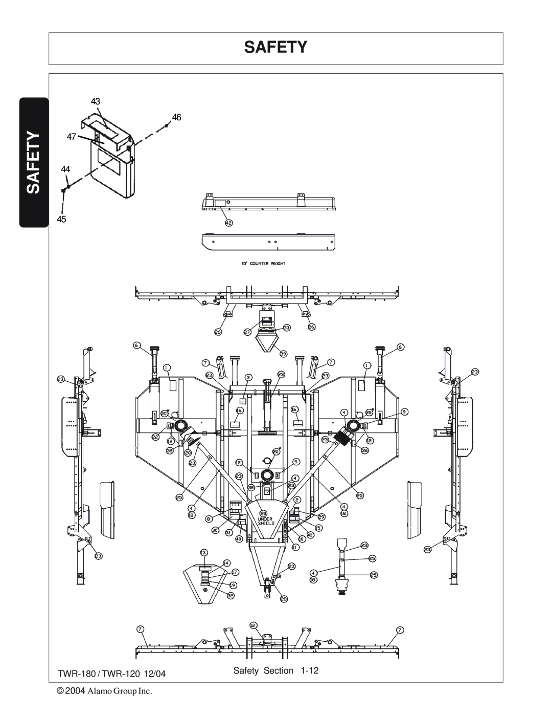 Tiger Products Co., Ltd TWR-180, TWR-120 manual Safety 