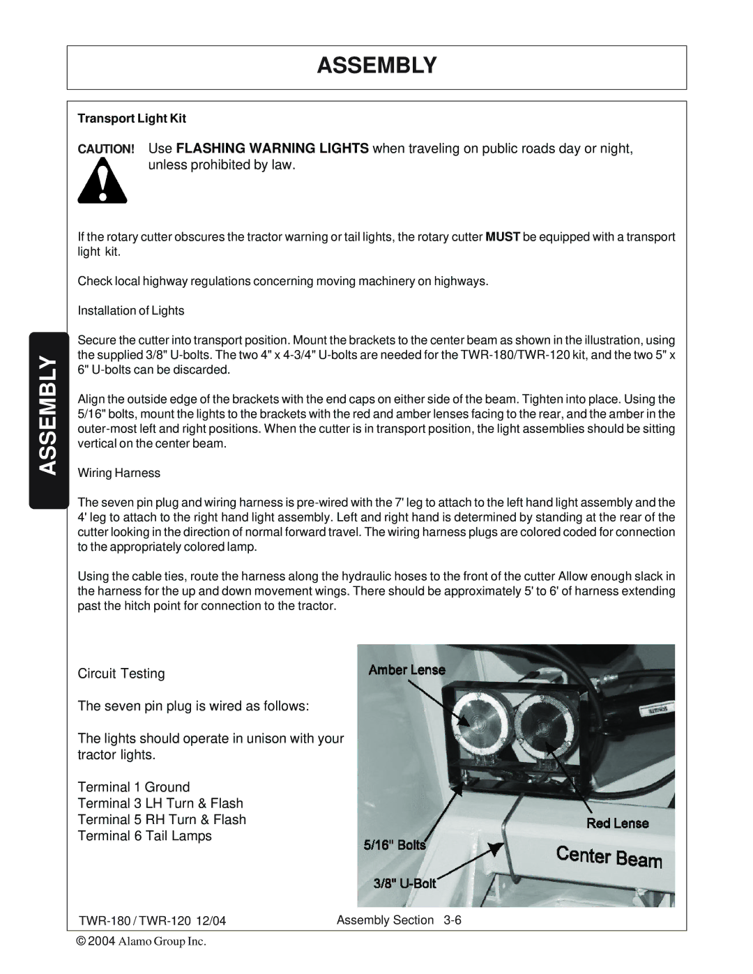 Tiger Products Co., Ltd TWR-180, TWR-120 manual Transport Light Kit 